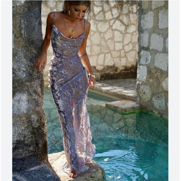 Rat & Boa ‘Athena’ Silk Floral Maxi Dress Purple - Picture 5 of 15